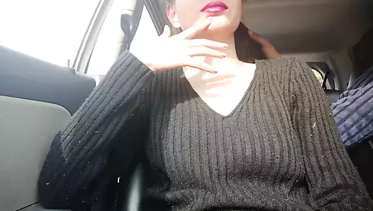 arabada arkadaşı için doggystyle elle sakso açık havada - riskli seks, hornycouple149